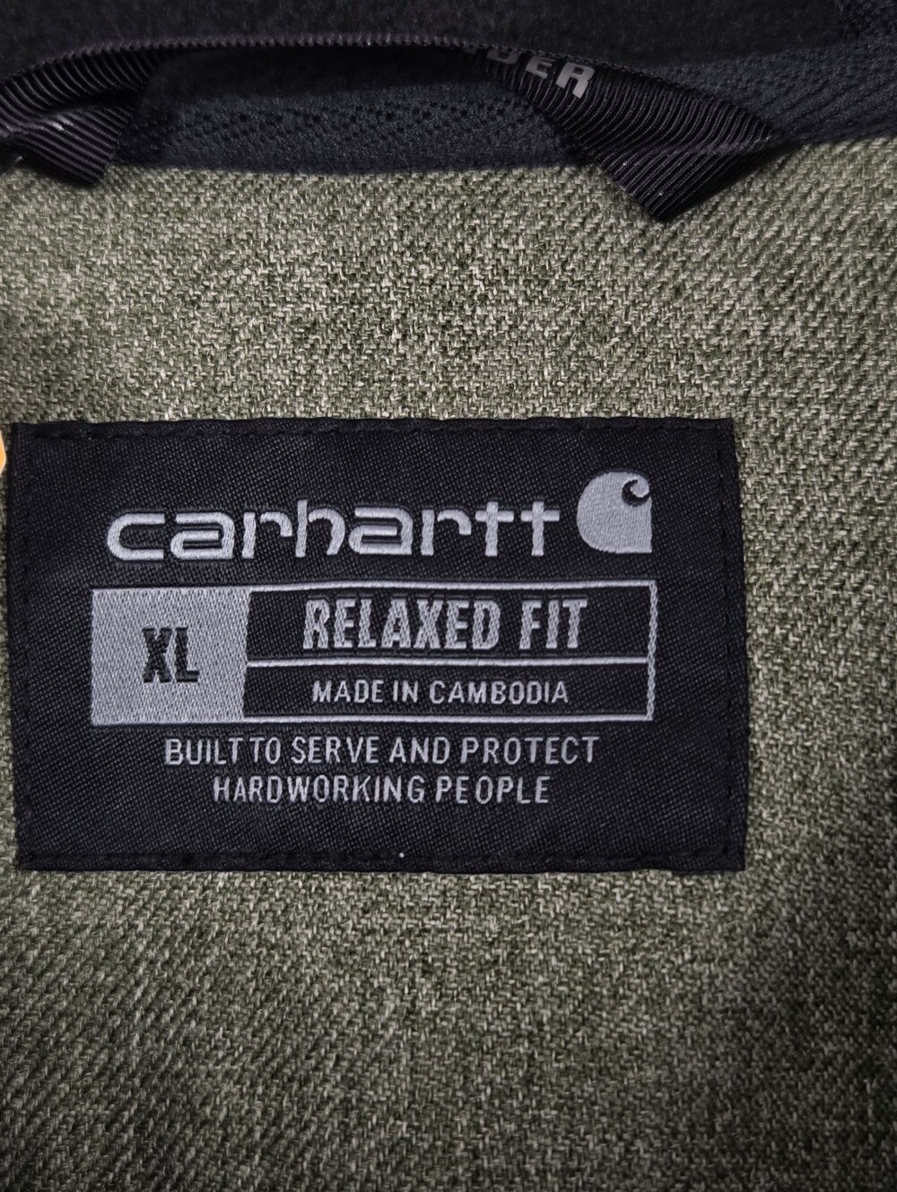 Carhartt Rain Defender Men's Hoodie Green Snap Front Fleece Lined Jacket XL - Picture 9 of 13